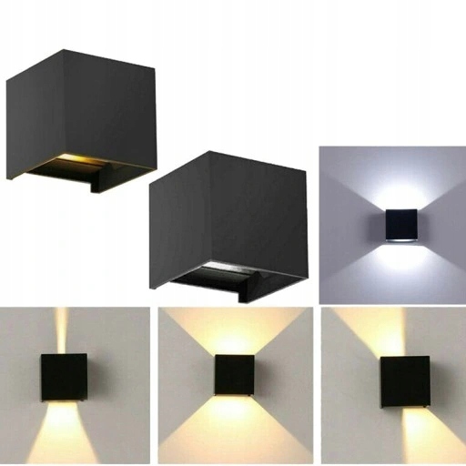 Záhradné nástenné svietidlo Beede čierne, integrovaný 12W LED zdroj